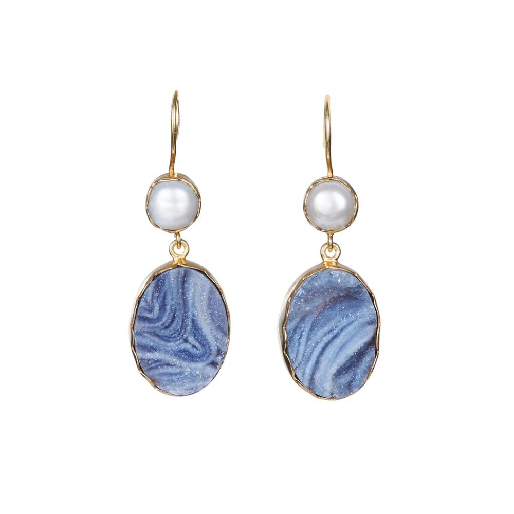 18K Gray Drussy Desert Stone